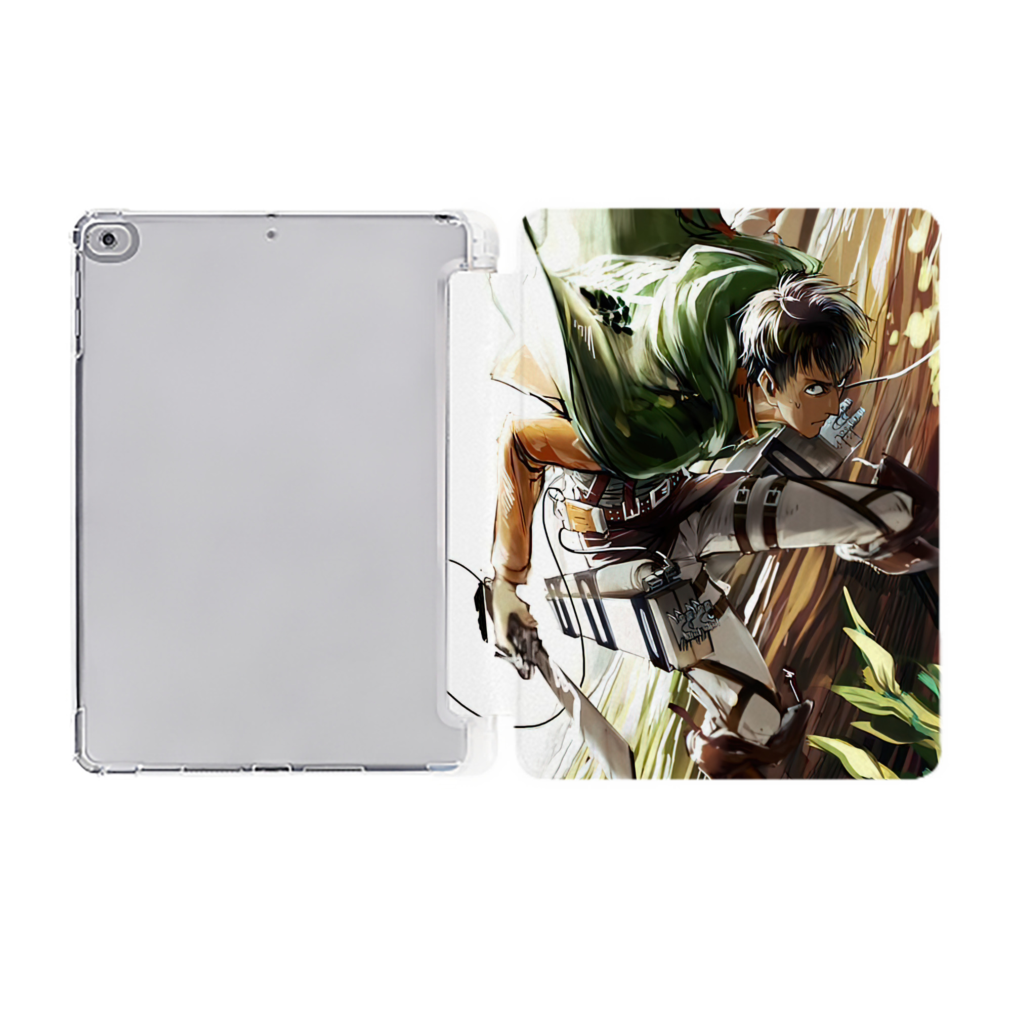 （画像用） 進撃の巨人 Attack on Titan IPad ケース ペン収納付き 三つ折りスタンド PUレザー×シリコン 対応機種9.5/10.5/10.9インチ